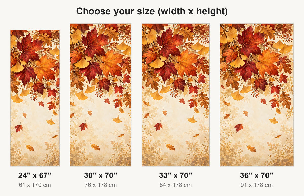 Autumn Leaves fridge wrap available sizes 24, 30, 33 and 36 inch