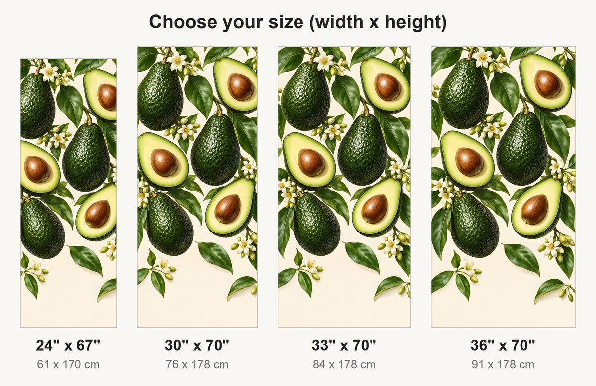 Avocados fridge wrap available sizes 24, 30, 33 and 36 inch