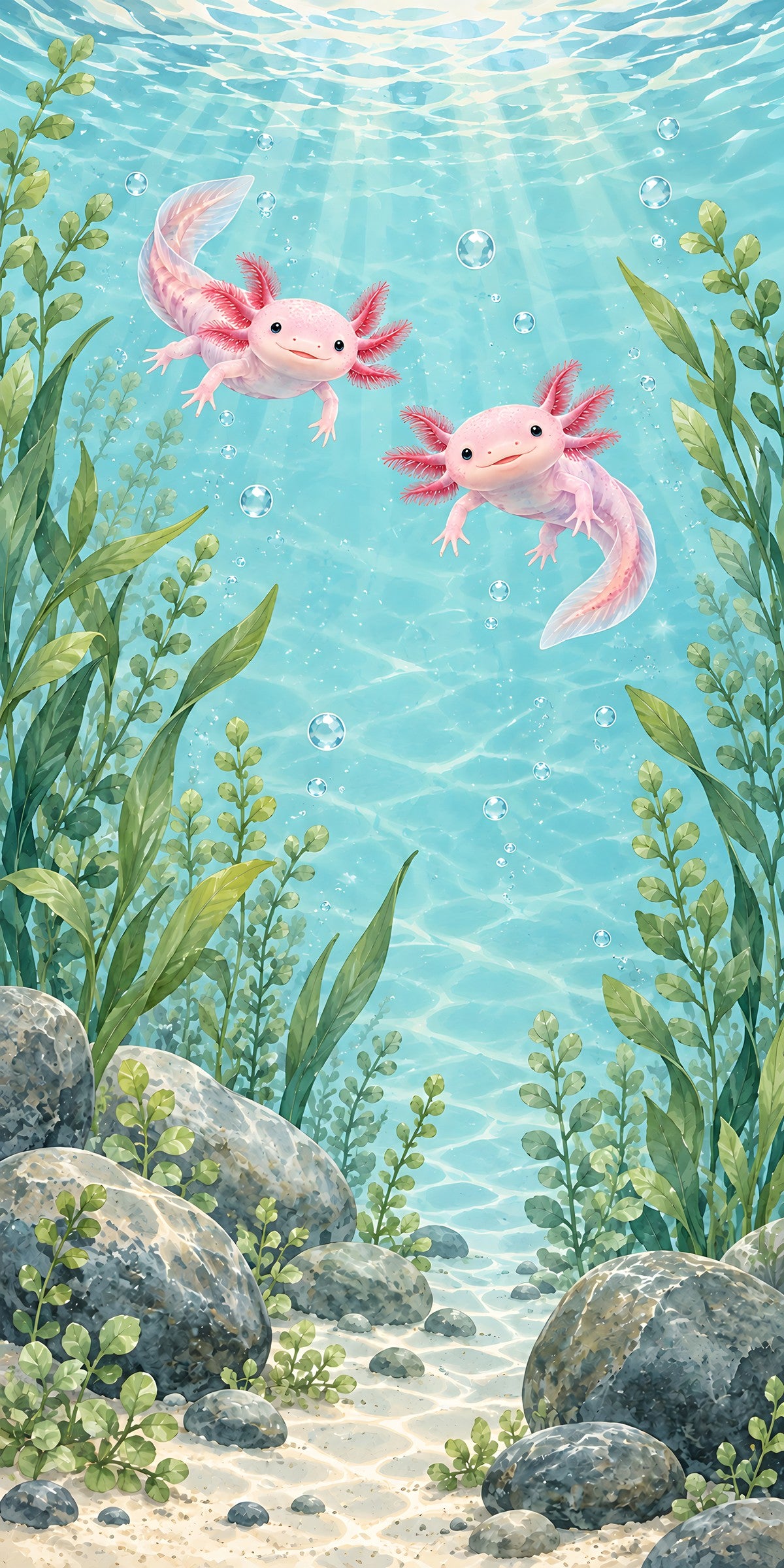 Axolotls fridge wrap full design