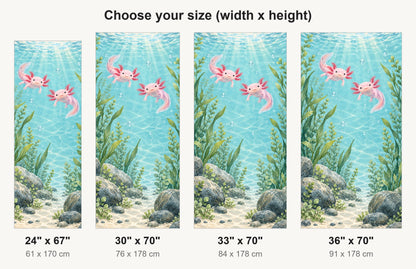 Axolotls fridge wrap available sizes 24, 30, 33 and 36 inch
