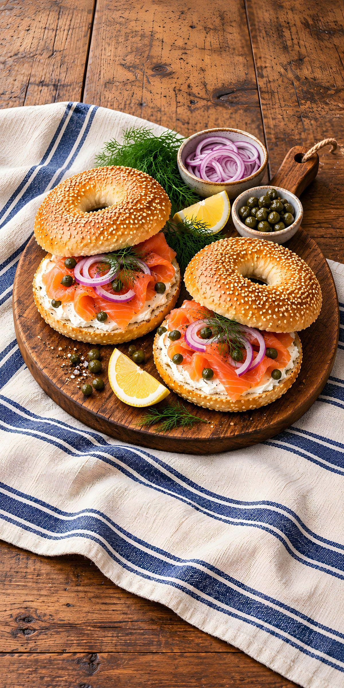 Bagels & Lox fridge wrap full design