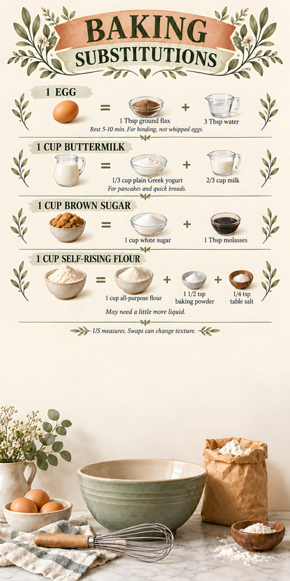Baking Substitutions Chart fridge wrap full design