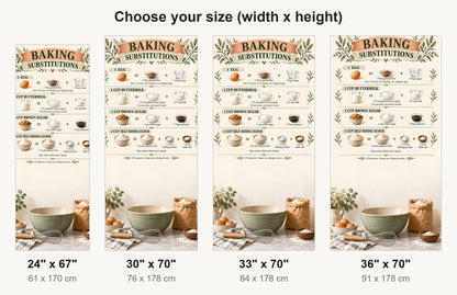 Baking Substitutions Chart fridge wrap available sizes 24, 30, 33 and 36 inch