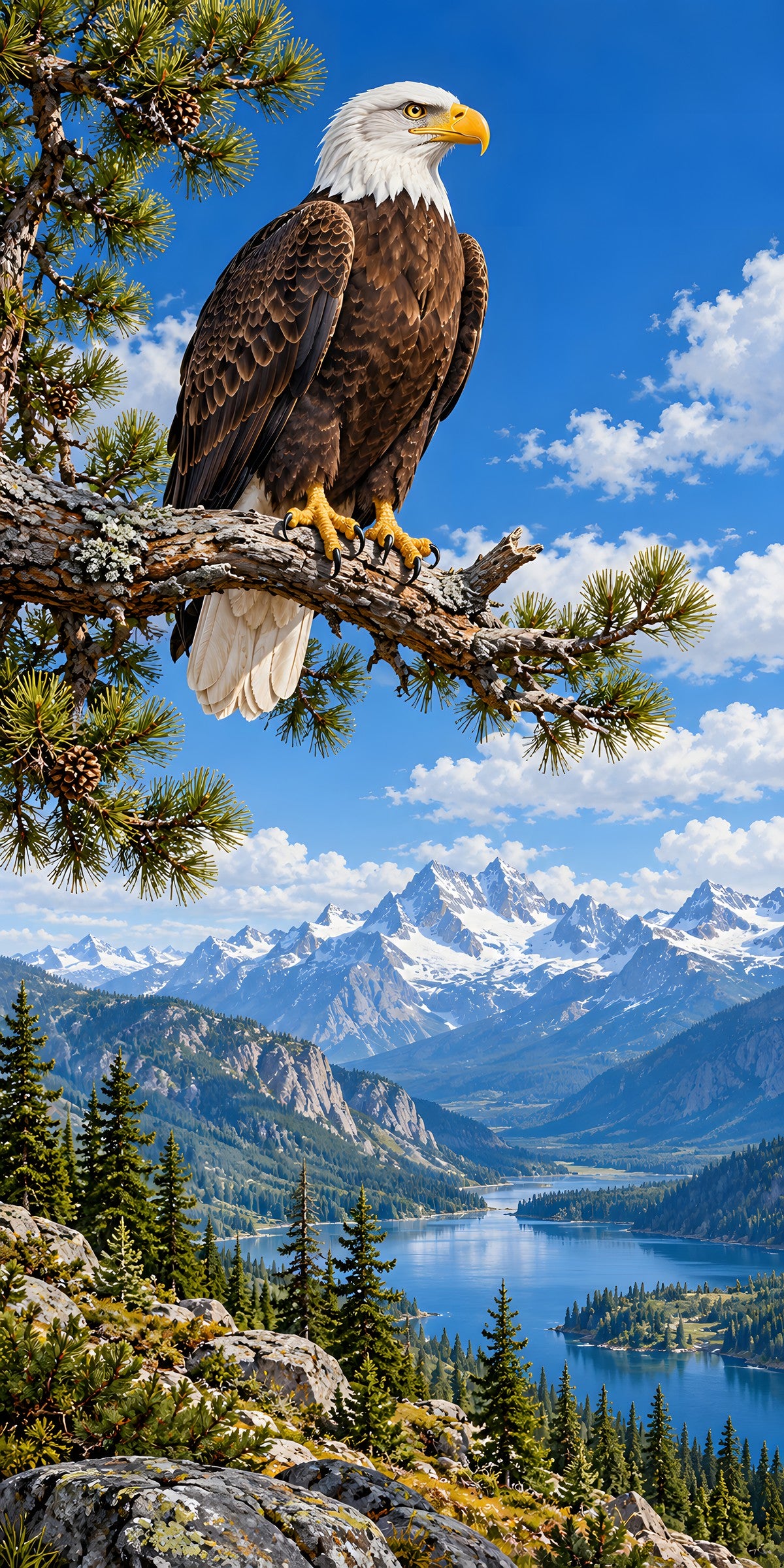 Bald Eagle fridge wrap full design