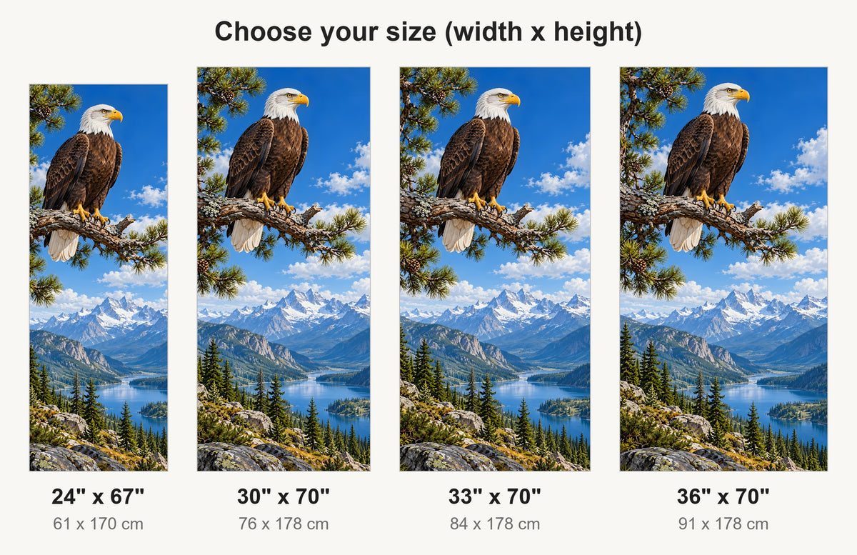 Bald Eagle fridge wrap available sizes 24, 30, 33 and 36 inch