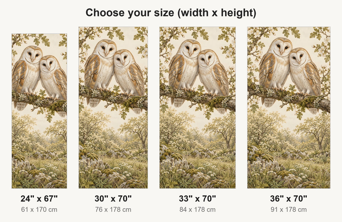 Barn Owls fridge wrap available sizes 24, 30, 33 and 36 inch