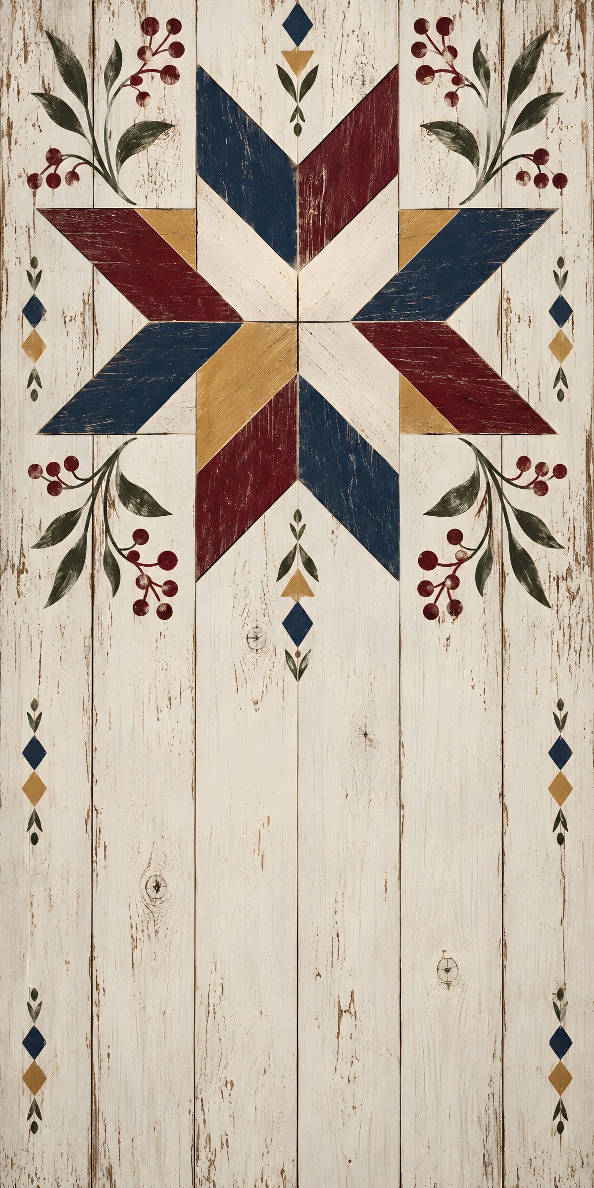 Barn Quilt Star fridge wrap full design