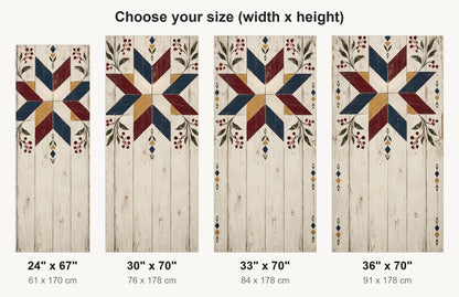 Barn Quilt Star fridge wrap available sizes 24, 30, 33 and 36 inch