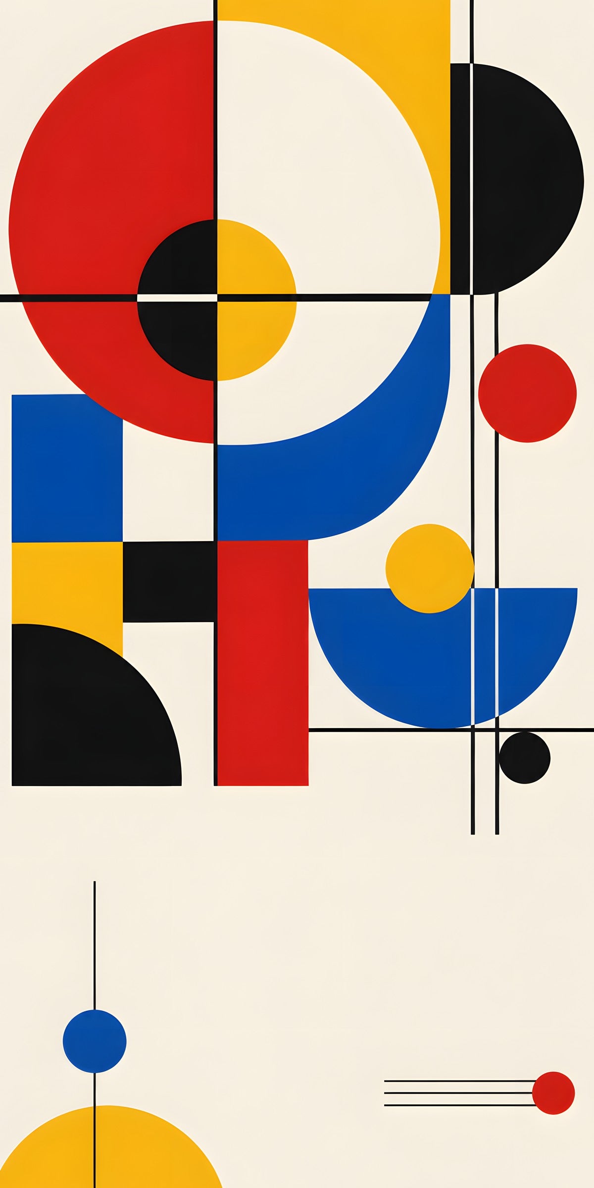 Bauhaus Shapes fridge wrap full design