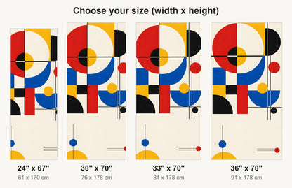 Bauhaus Shapes fridge wrap available sizes 24, 30, 33 and 36 inch
