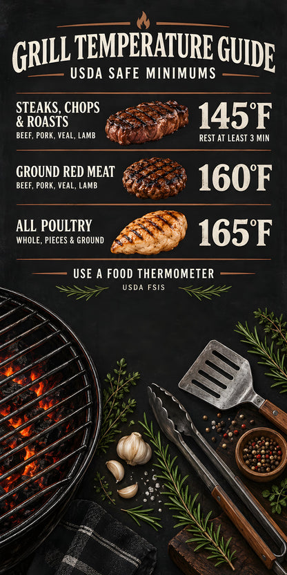 BBQ Meat Temperature Chart fridge wrap full design