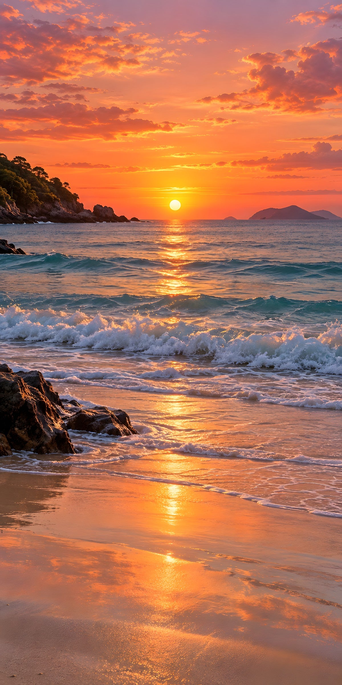 Beach Sunset fridge wrap full design