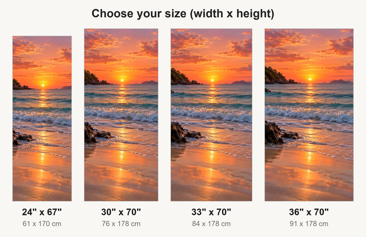 Beach Sunset fridge wrap available sizes 24, 30, 33 and 36 inch