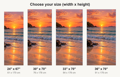 Beach Sunset fridge wrap available sizes 24, 30, 33 and 36 inch