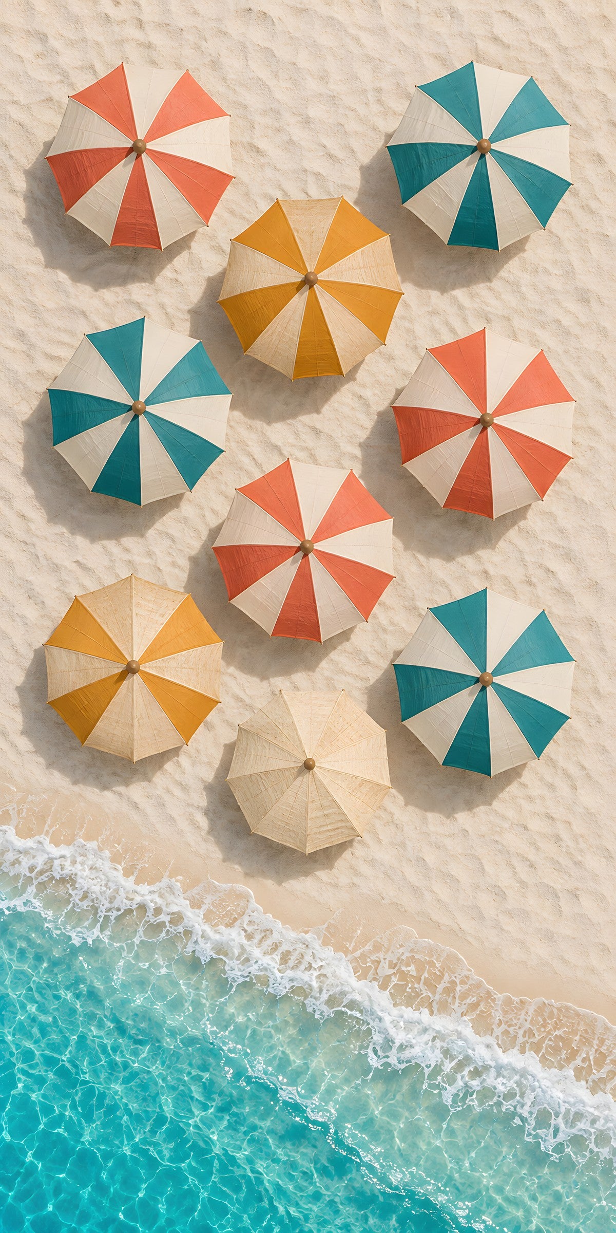 Beach Umbrellas Aerial fridge wrap full design