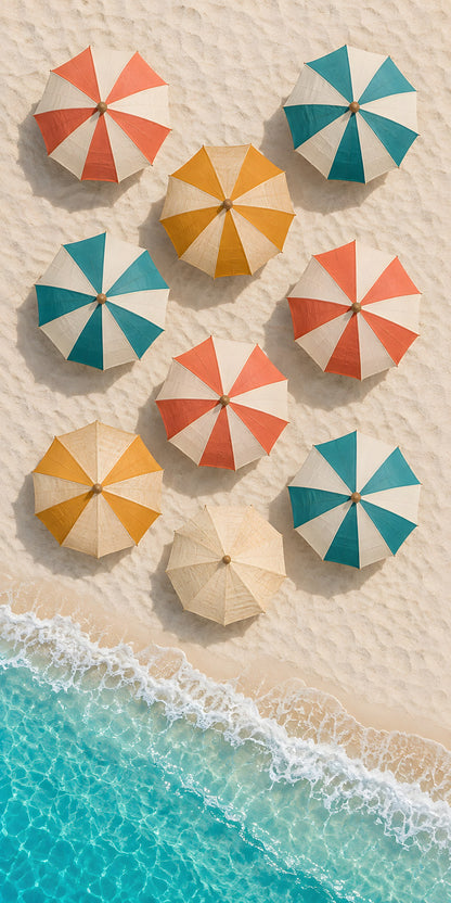Beach Umbrellas Aerial fridge wrap full design