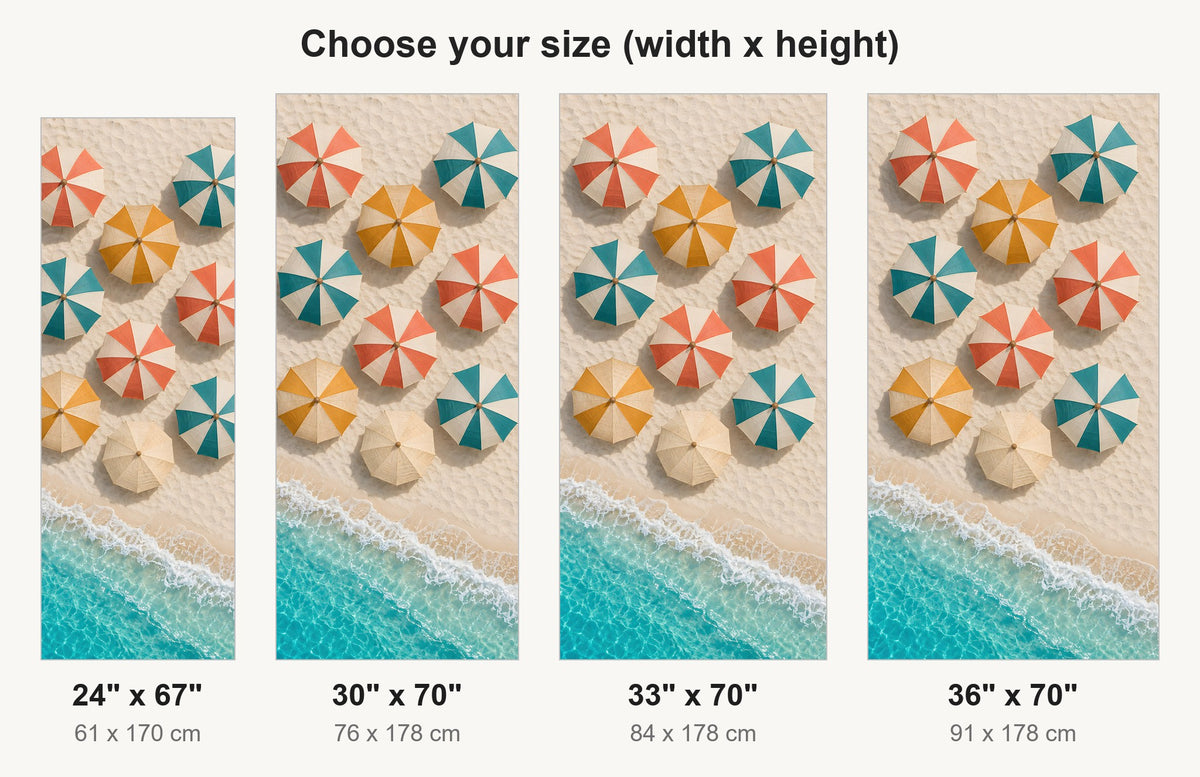 Beach Umbrellas Aerial fridge wrap available sizes 24, 30, 33 and 36 inch