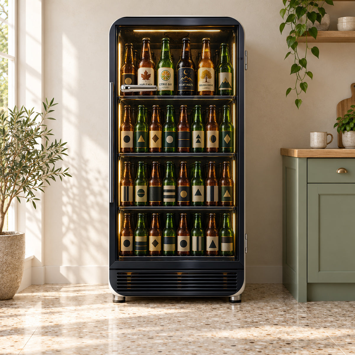 Beer Cooler Glass Door fridge wrap on a retro refrigerator