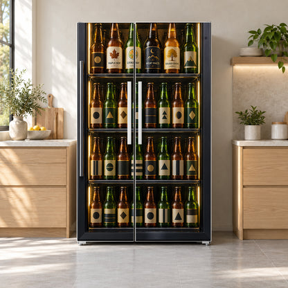 Beer Cooler Glass Door fridge wrap on a side-by-side refrigerator
