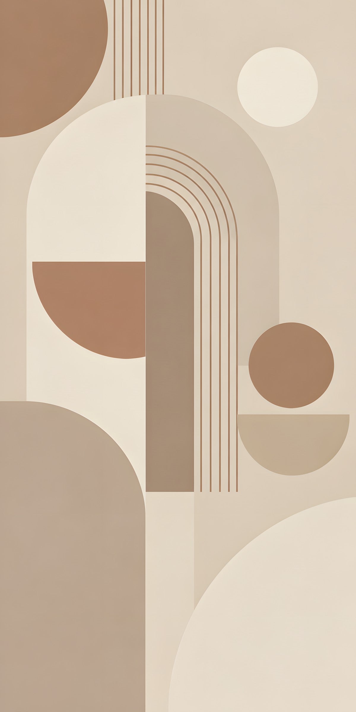 Beige Scandi Geometric fridge wrap full design