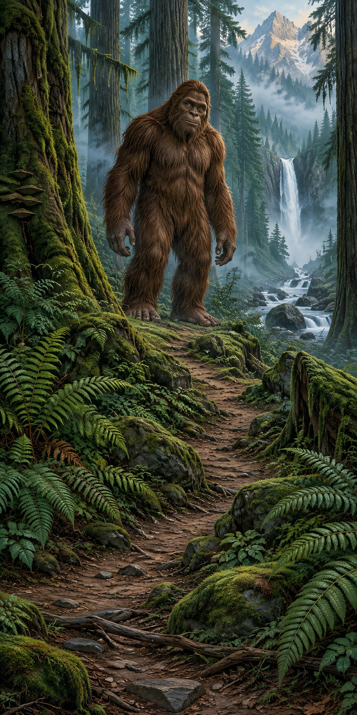 Bigfoot in the Forest fridge wrap full design