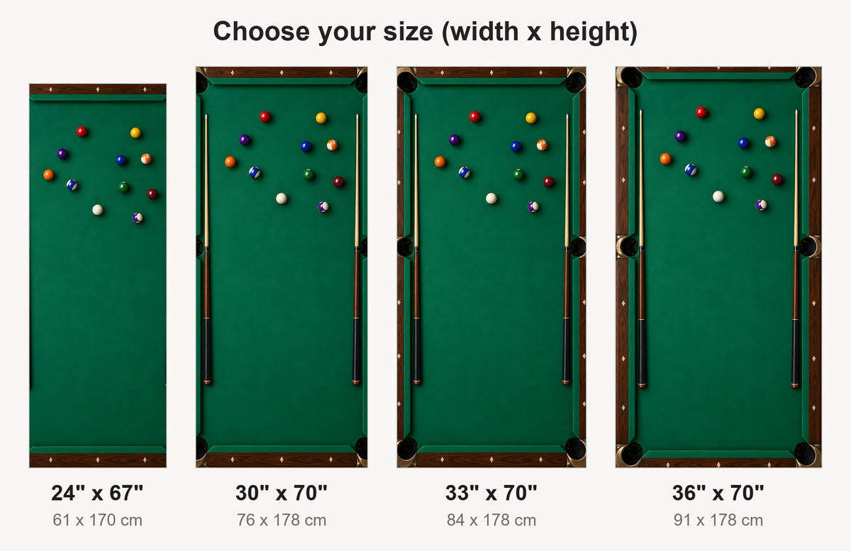 Billiards Table fridge wrap available sizes 24, 30, 33 and 36 inch