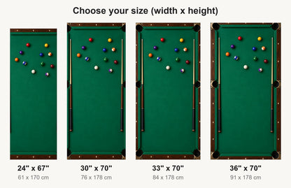 Billiards Table fridge wrap available sizes 24, 30, 33 and 36 inch