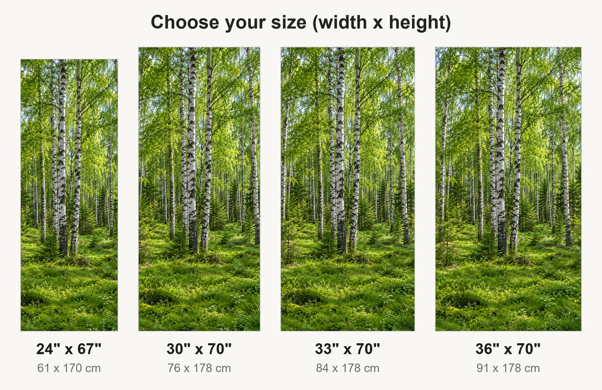 Birch Forest fridge wrap available sizes 24, 30, 33 and 36 inch