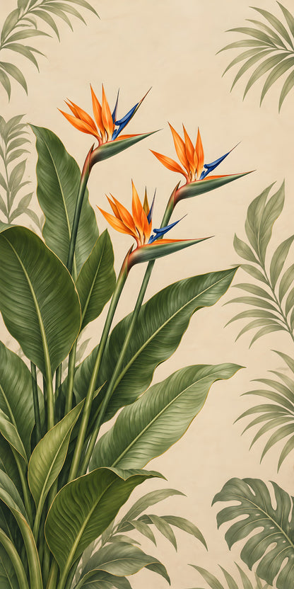 Bird of Paradise fridge wrap full design
