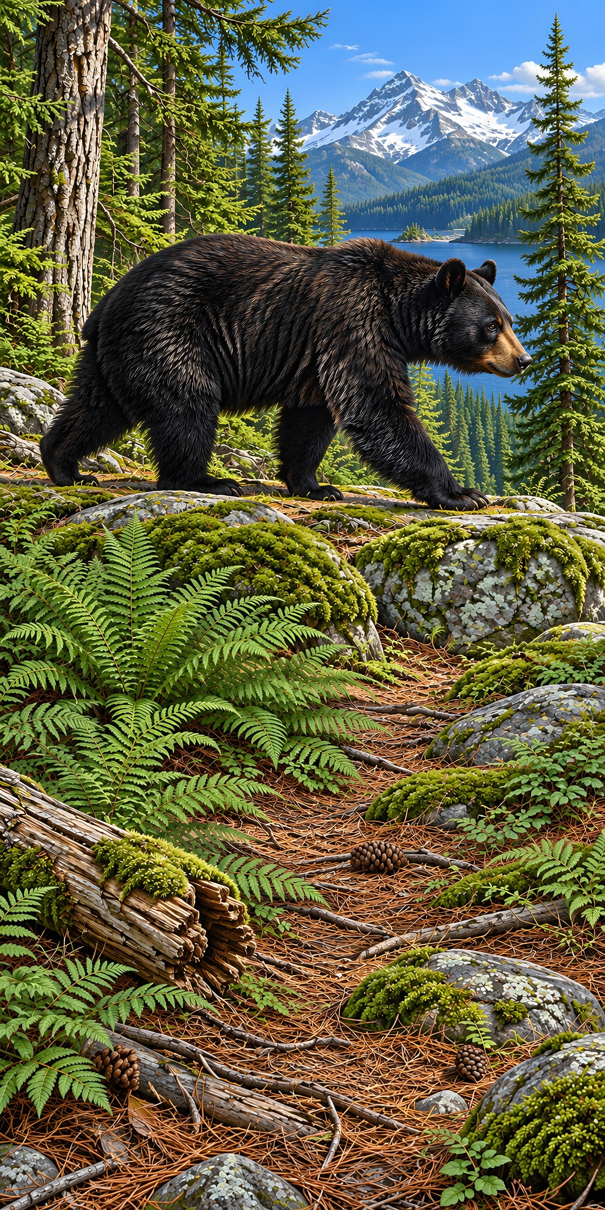 Black Bear Woods fridge wrap full design