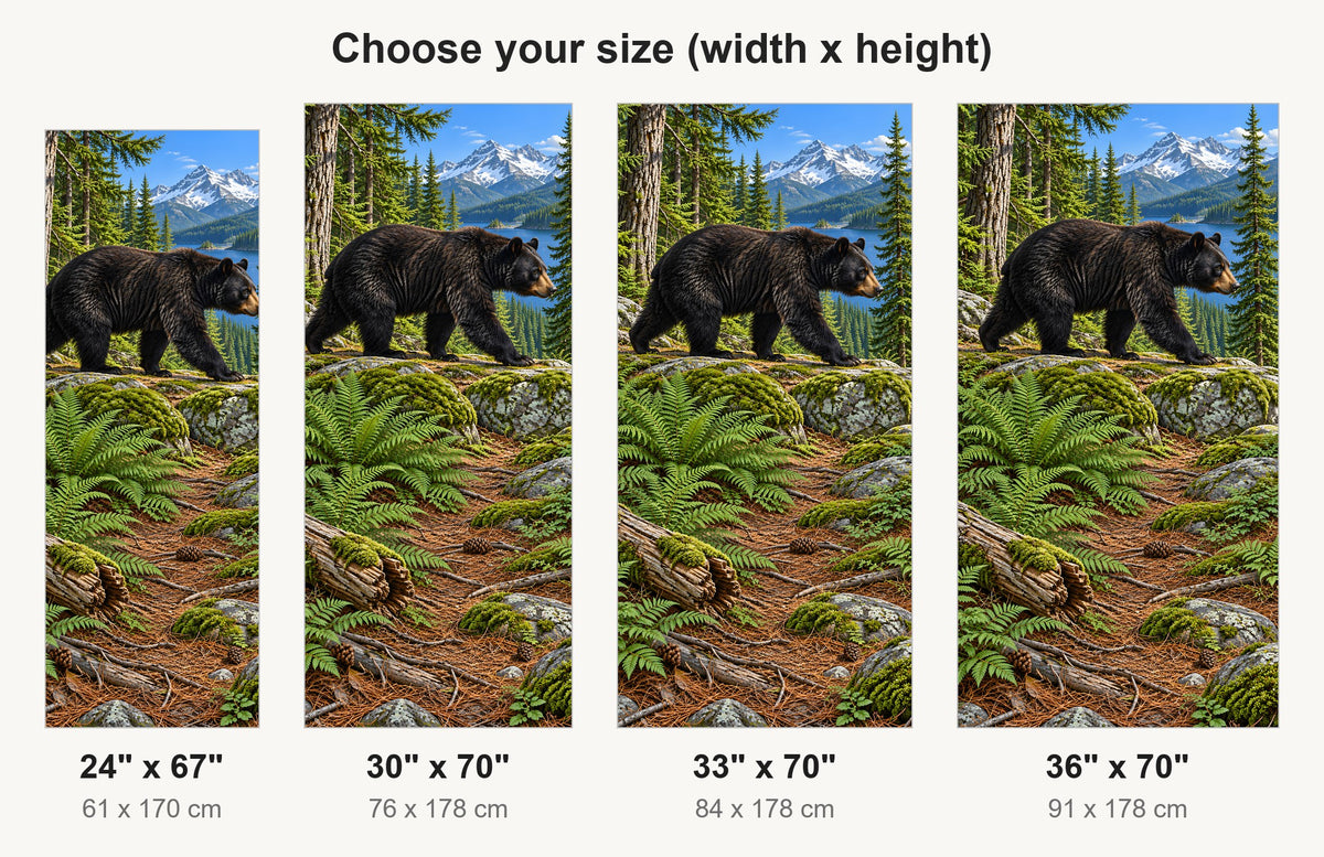 Black Bear Woods fridge wrap available sizes 24, 30, 33 and 36 inch