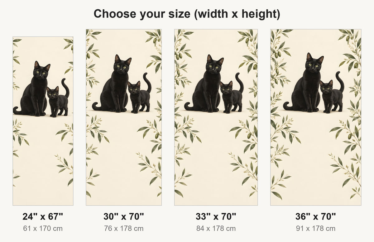 Black Cats fridge wrap available sizes 24, 30, 33 and 36 inch