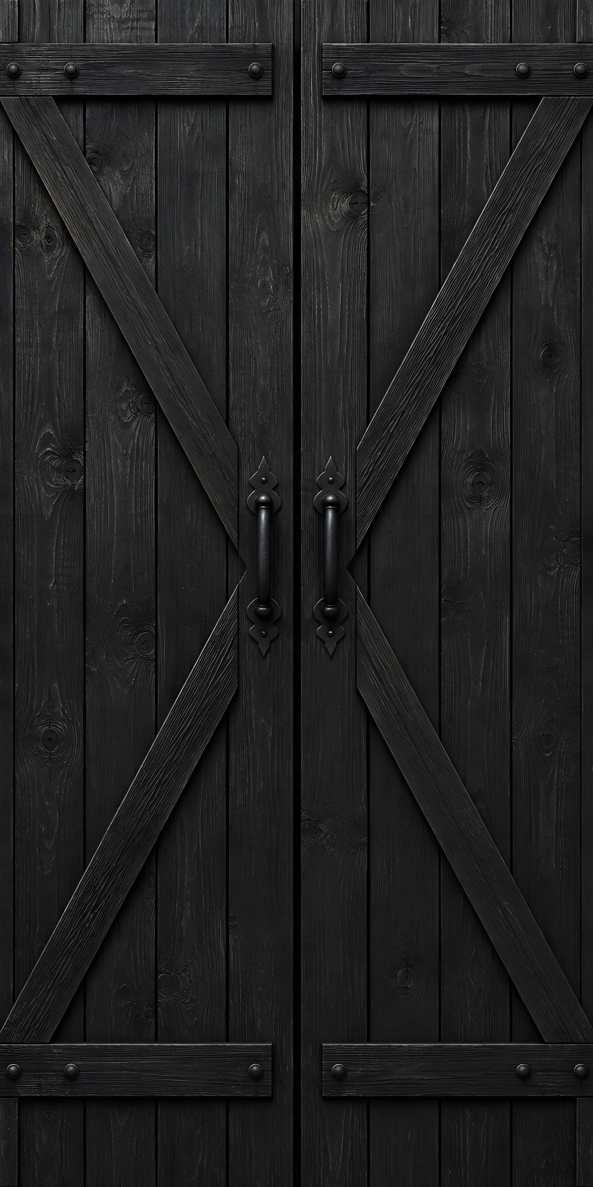 Black Farmhouse Doors fridge wrap full design