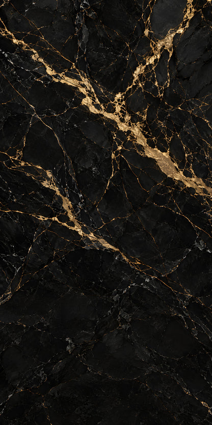 Black & Gold Marble fridge wrap full design