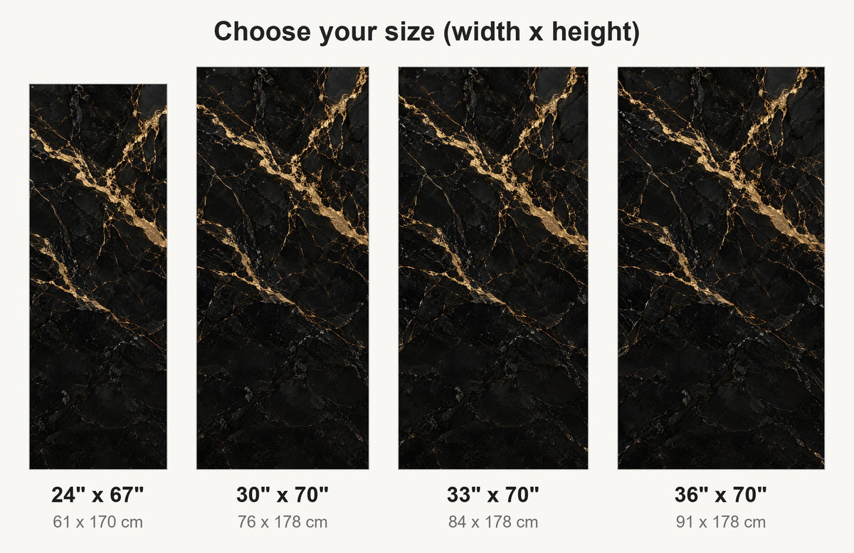 Black & Gold Marble fridge wrap available sizes 24, 30, 33 and 36 inch