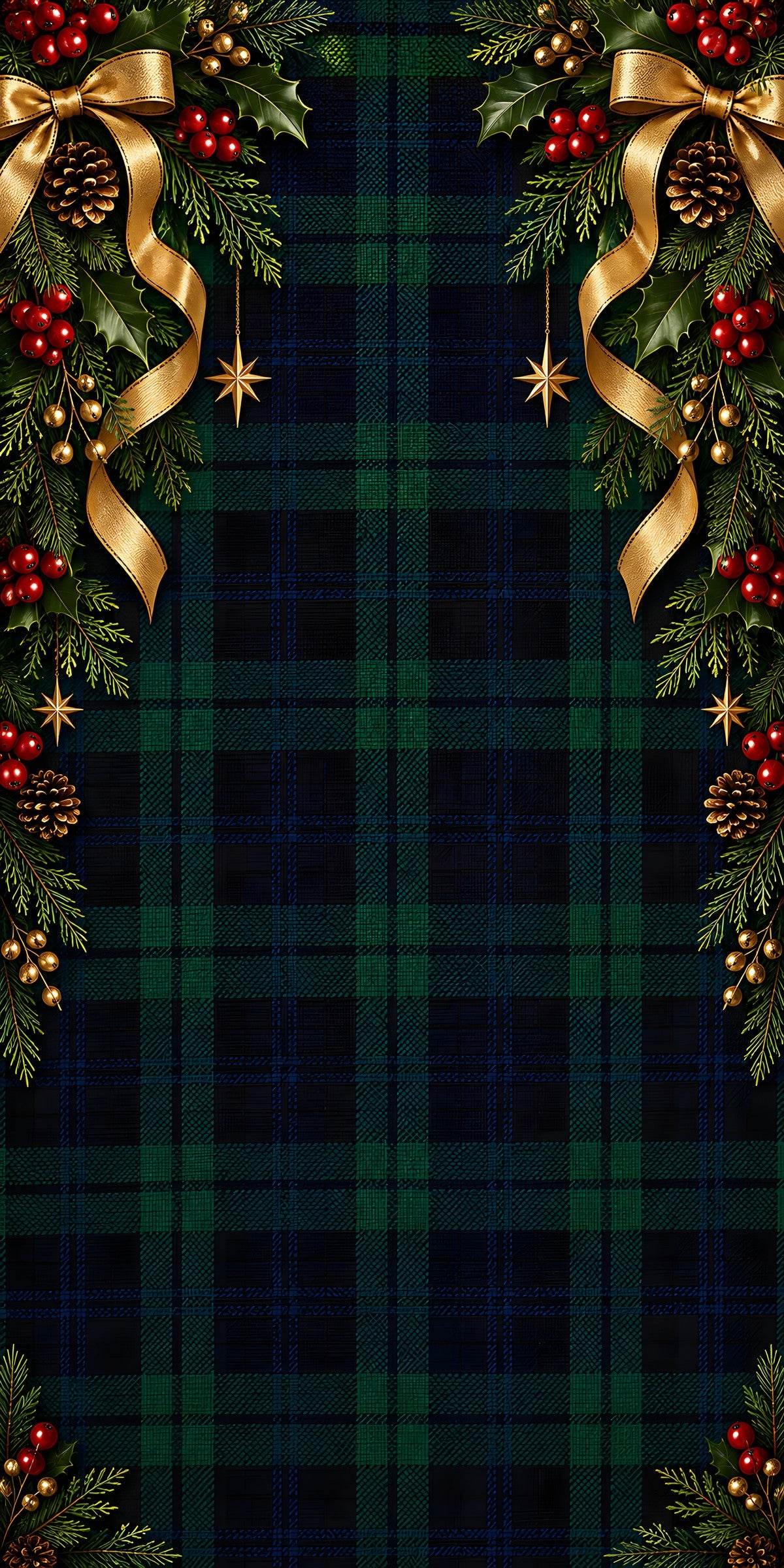 Black Watch Tartan Christmas fridge wrap full design