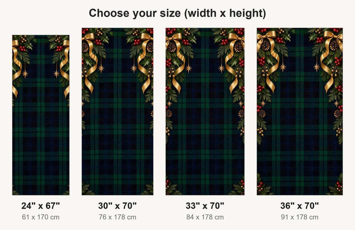 Black Watch Tartan Christmas fridge wrap available sizes 24, 30, 33 and 36 inch