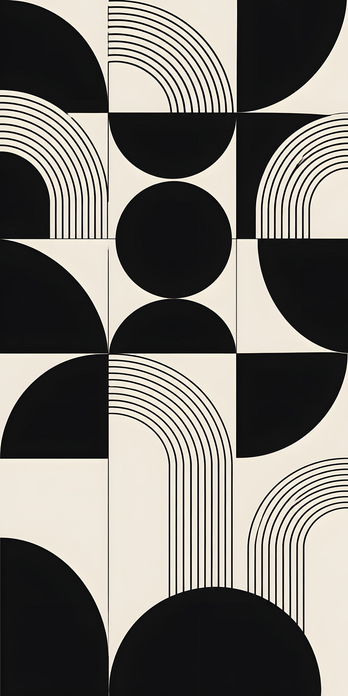 Black & White Geometric fridge wrap full design