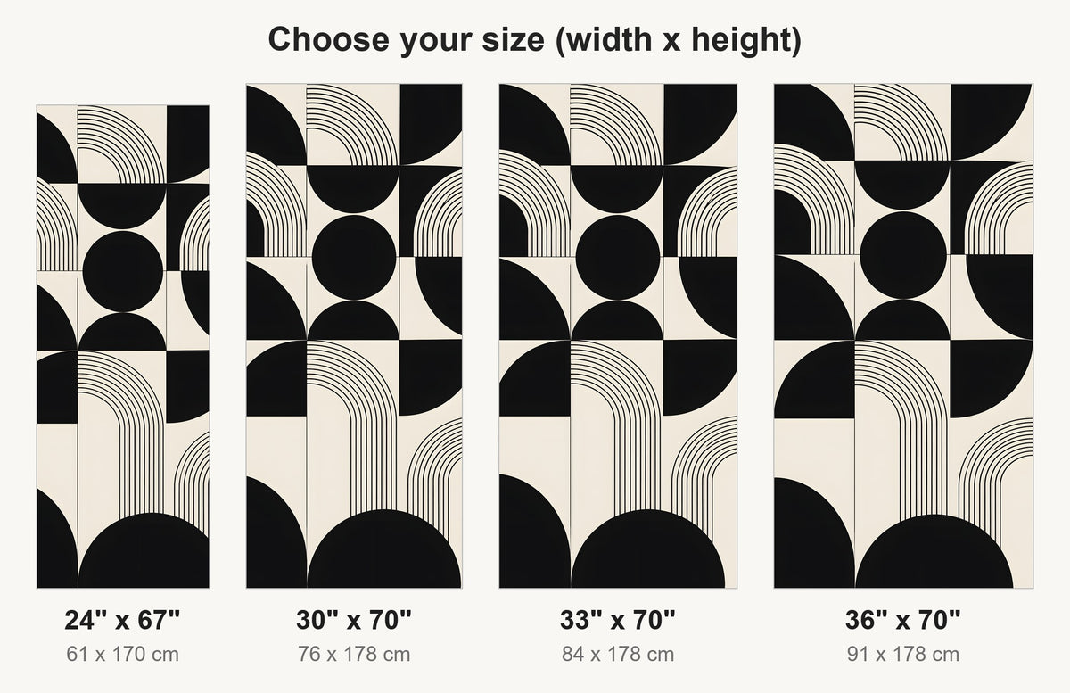 Black & White Geometric fridge wrap available sizes 24, 30, 33 and 36 inch