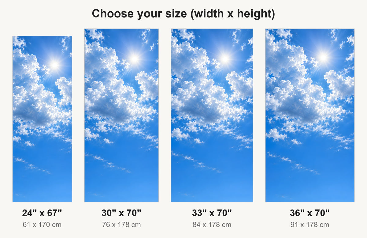 Blue Sky & Clouds fridge wrap available sizes 24, 30, 33 and 36 inch