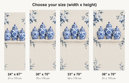 Blue & White Ginger Jars fridge wrap available sizes 24, 30, 33 and 36 inch