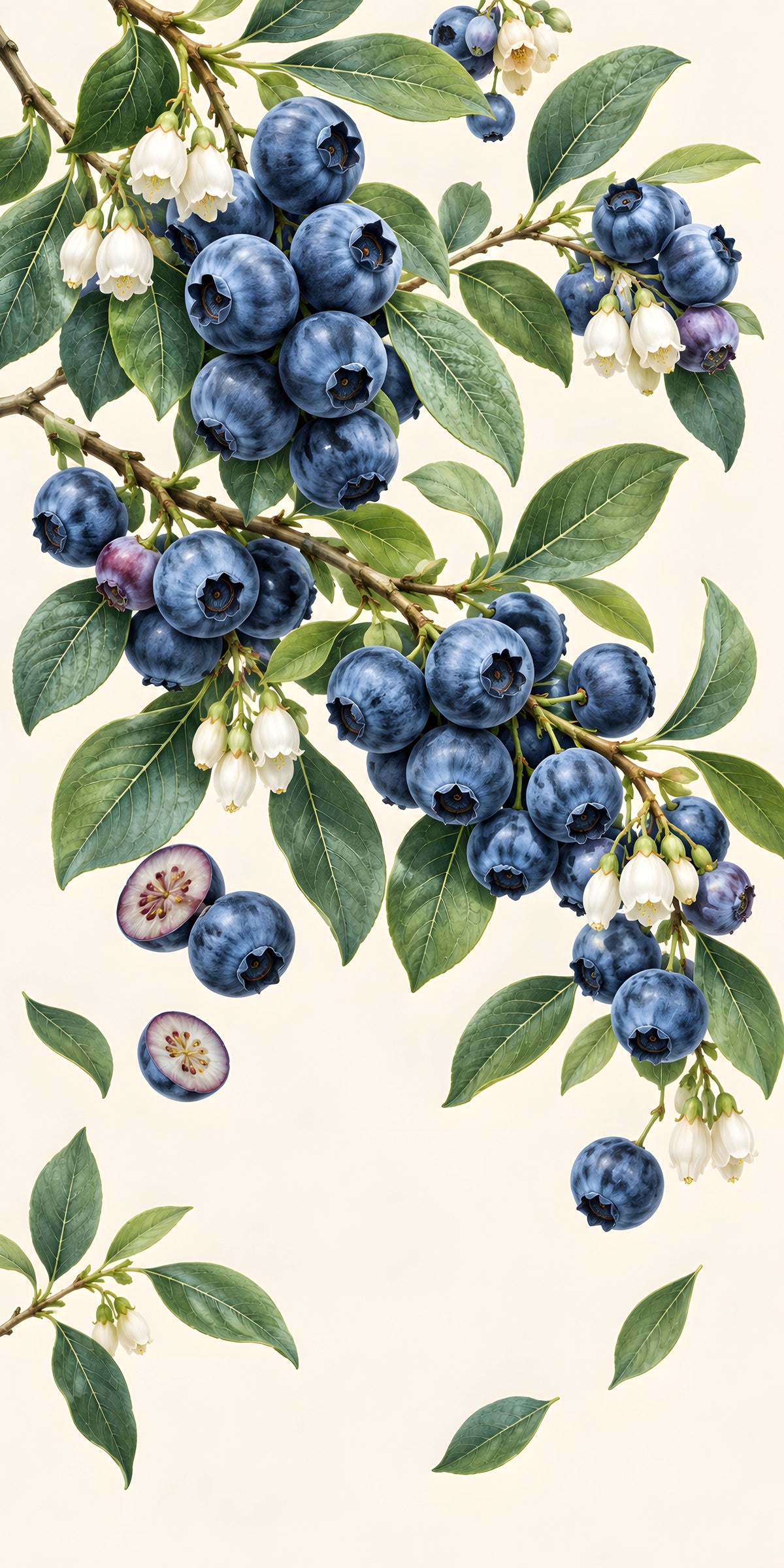 Blueberries fridge wrap full design