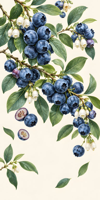 Blueberries fridge wrap full design