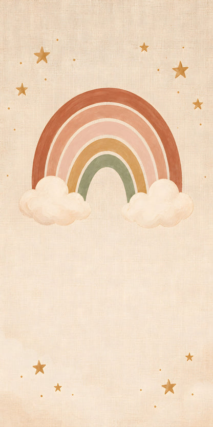 Boho Rainbow Nursery fridge wrap full design