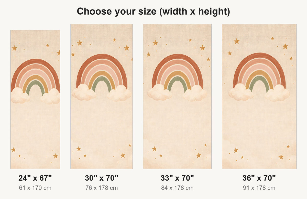 Boho Rainbow Nursery fridge wrap available sizes 24, 30, 33 and 36 inch
