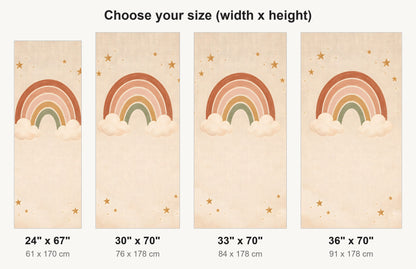 Boho Rainbow Nursery fridge wrap available sizes 24, 30, 33 and 36 inch