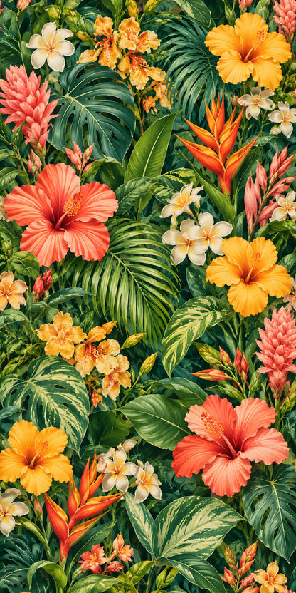Botanical Maximalist Wallpaper fridge wrap full design