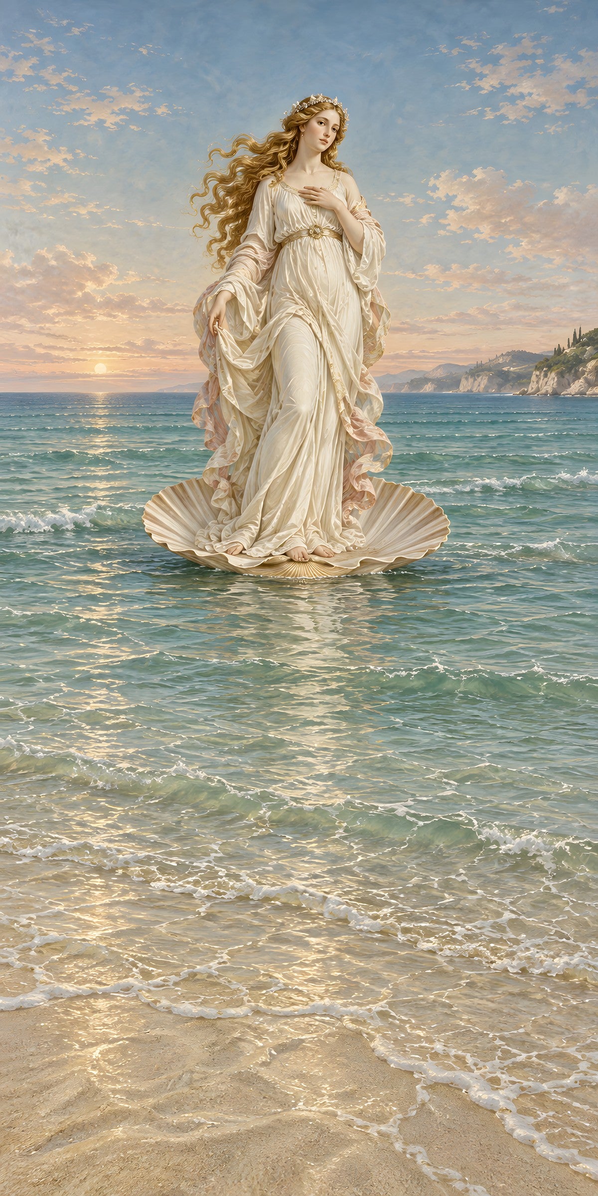 Botticelli Inspired Venus fridge wrap full design