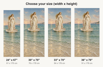 Botticelli Inspired Venus fridge wrap available sizes 24, 30, 33 and 36 inch