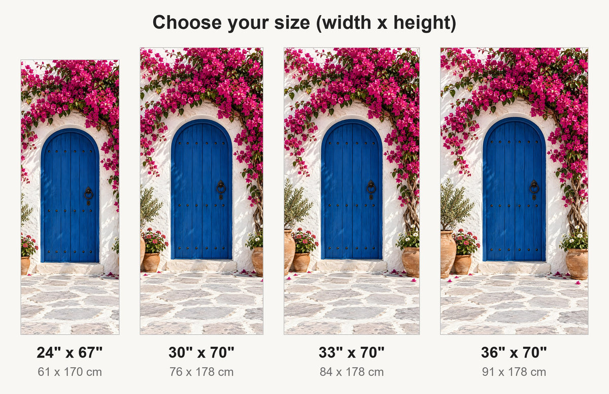 Bougainvillea Mediterranean Wall fridge wrap available sizes 24, 30, 33 and 36 inch